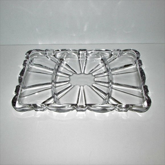 Vintage Heavy Glass Divided Dresser Tray or Pickle/Relish Dish - Picture 1 of 5